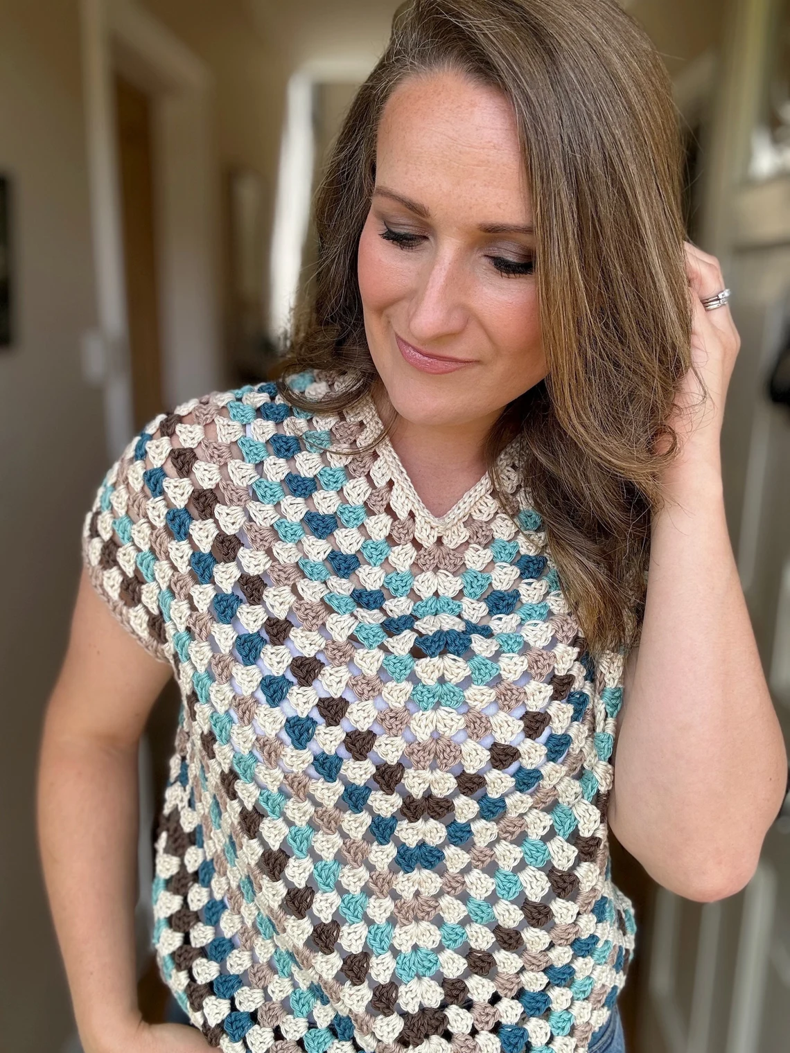 Top Down Granny Stitch Sweater Crochet Pattern PDF - Image 5