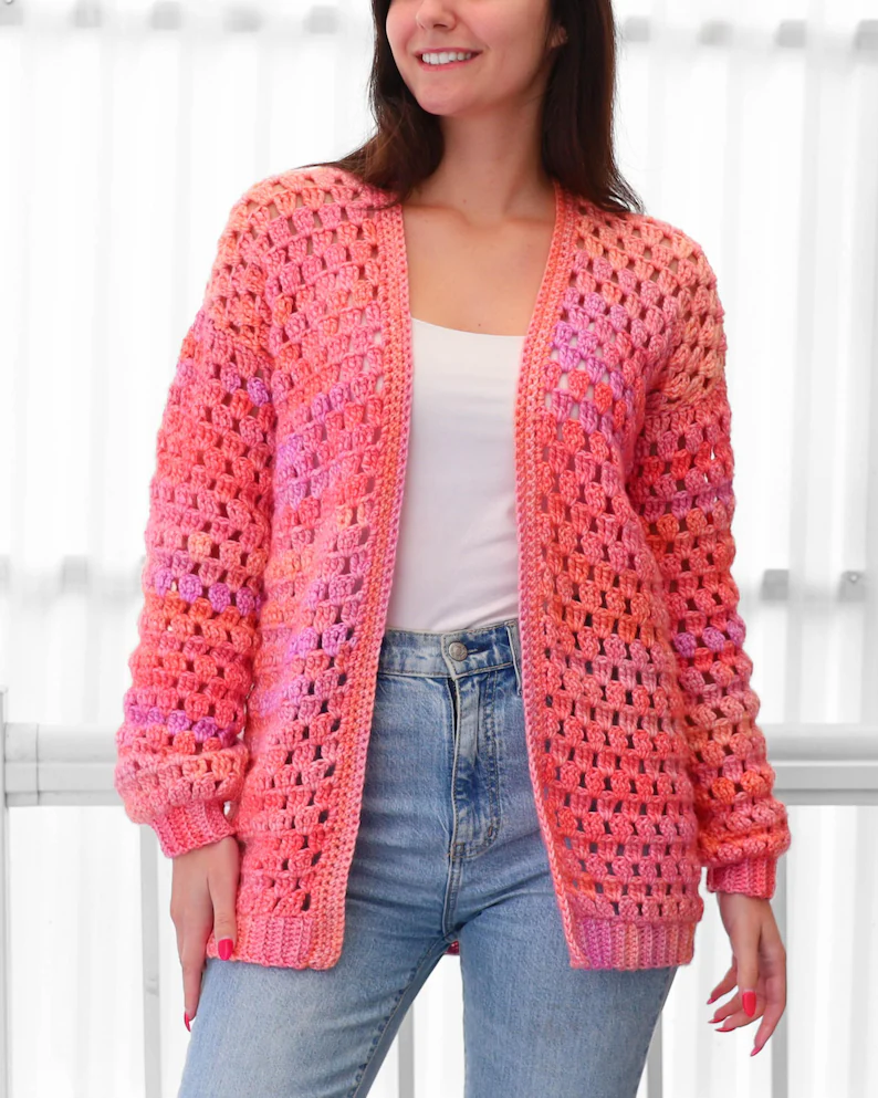 ELOISE Crochet Cardigan Pattern Sweater PDF (XS–3XL) - Image 2
